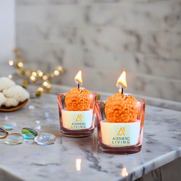 Festive Motichoor Laddoo Soywax Candle - Jasmine | Verified Sustainable by Brown Living™