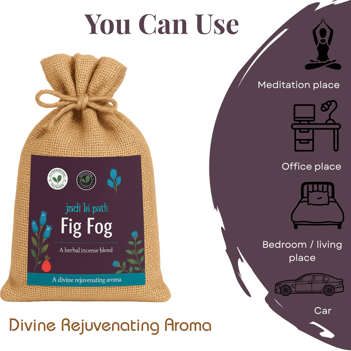 Fig Fog Aroma Pouch (Pack of 2) | Exotic Wild Fig Fragrance – Fragrance Diffusers on Brown Living™. SKU: BLP2006-FigFog. Img 3.