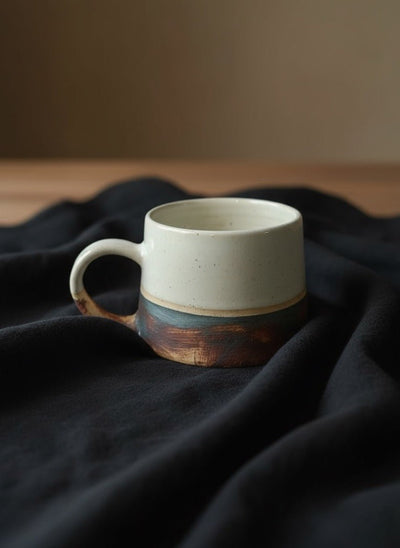 Fired Earth Tea Cup – Set of 2 | Handcrafted Clay Tea Cups – Cups & Saucers on Brown Living™. SKU: CTC1. Img 1.