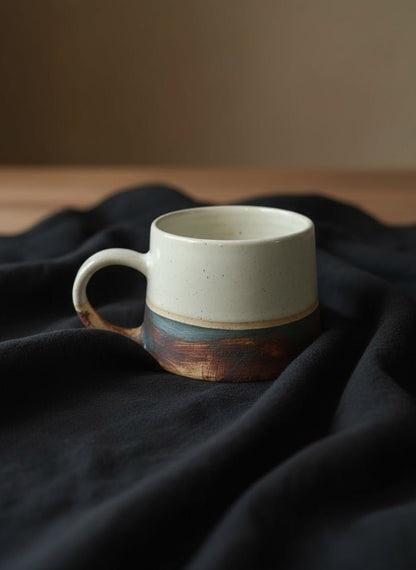 Fired Earth Tea Cup – Set of 2 | Handcrafted Clay Tea Cups – Cups & Saucers on Brown Living™. SKU: CTC1. Img 1.