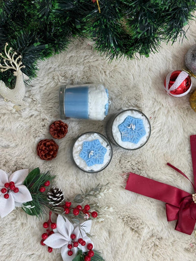 First Snow - Fall Candle | Fresh Winter Scented Soy Wax Candle – Candles & Fragrances on Brown Living™. SKU: SLTYSECRT-20. Img 1.