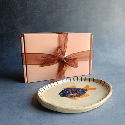 Fish & Flow Ceramic Tray - Studio Pottery – Trays & Platters on Brown Living™. SKU: CTT1. Img 4.