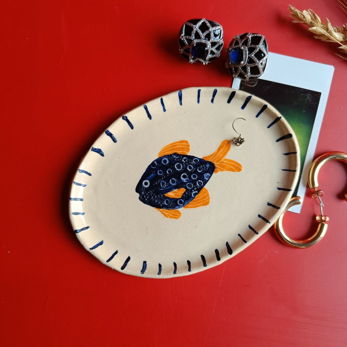 Fish & Flow Ceramic Tray - Studio Pottery – Trays & Platters by Rasa Home available on Brown Living™. . SKU: CTT1. Img 2.