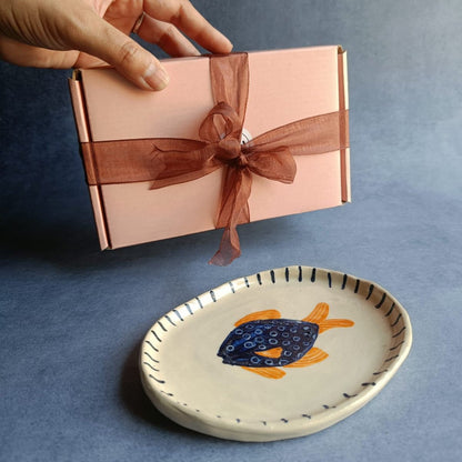 Fish & Flow Ceramic Tray - Studio Pottery – Trays & Platters by Rasa Home available on Brown Living™. . SKU: CTT1. Img 3.