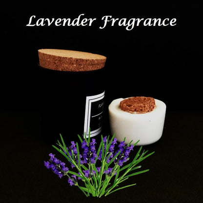 Flameless Terracotta Aroma Diffuser with Cork Lid - Black Jar - Lavender Fragrance | Verified Sustainable by Brown Living™