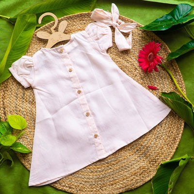Flamingo Beauty Hemp Baby Frock Soft Eco Friendly Dress – Kids Frocks & Dresses on Brown Living™. SKU: ARN003_0-3. Img 3.