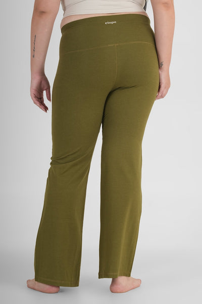 Flattering Flare Soft Yoga Pants – High Comfort Stretch Activewear – Womens Pant on Brown Living™. SKU: ELSNKLPXS. Img 9.