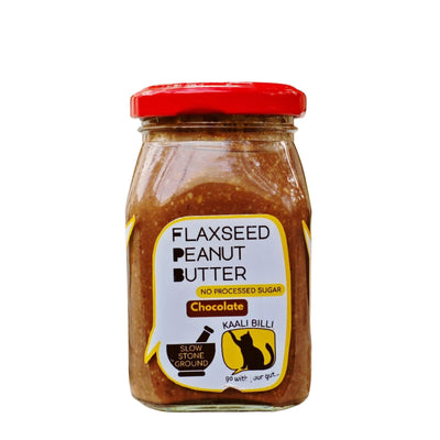 Flaxseed Peanut Butter Chocolate 330g | High Protein Chocolate Spread – Jams & Spreads on Brown Living™. SKU: KBFPBCH. Img 1.