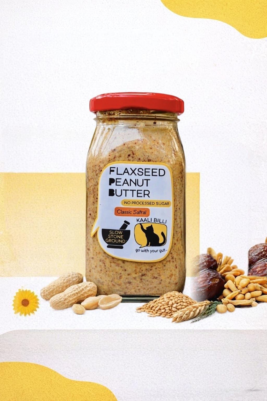 Flaxseed Peanut Butter Salted 330g | High Protein Natural Spread – Jams & Spreads on Brown Living™. SKU: KBFPBSA. Img 2.