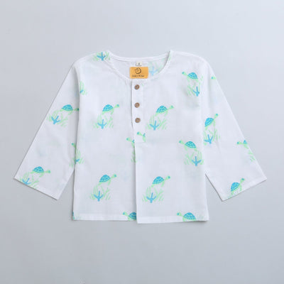 Flippy The Turtle - Unisex Infant Cotton Nightwear – Kids Onesies on Brown Living™. SKU: MITHIC - 0853054. Img 3.