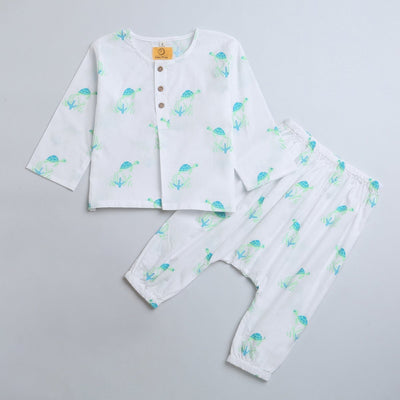 Flippy The Turtle - Unisex Infant Cotton Nightwear – Kids Onesies on Brown Living™. SKU: MITHIC - 0853054. Img 1.