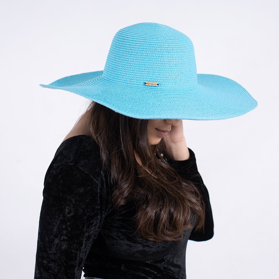 Floppy Hat (Plain) | Cotton & Natural Straw | Wide Brim Summer Hat – Womens Hat on Brown Living™. SKU: MBNL003011. Img 13.