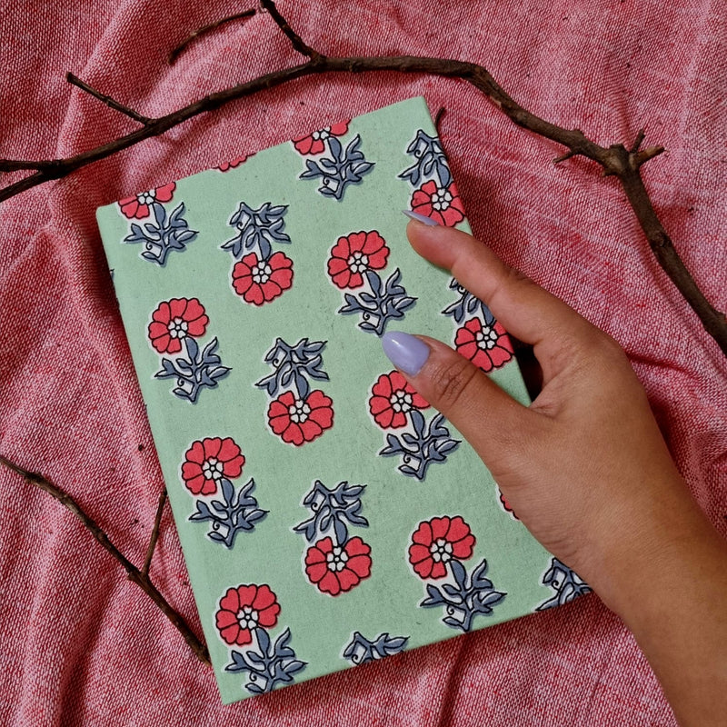 Flora- Upcycled Fabric Journal-Hard-bound | Verified Sustainable Notebooks & Notepads on Brown Living™