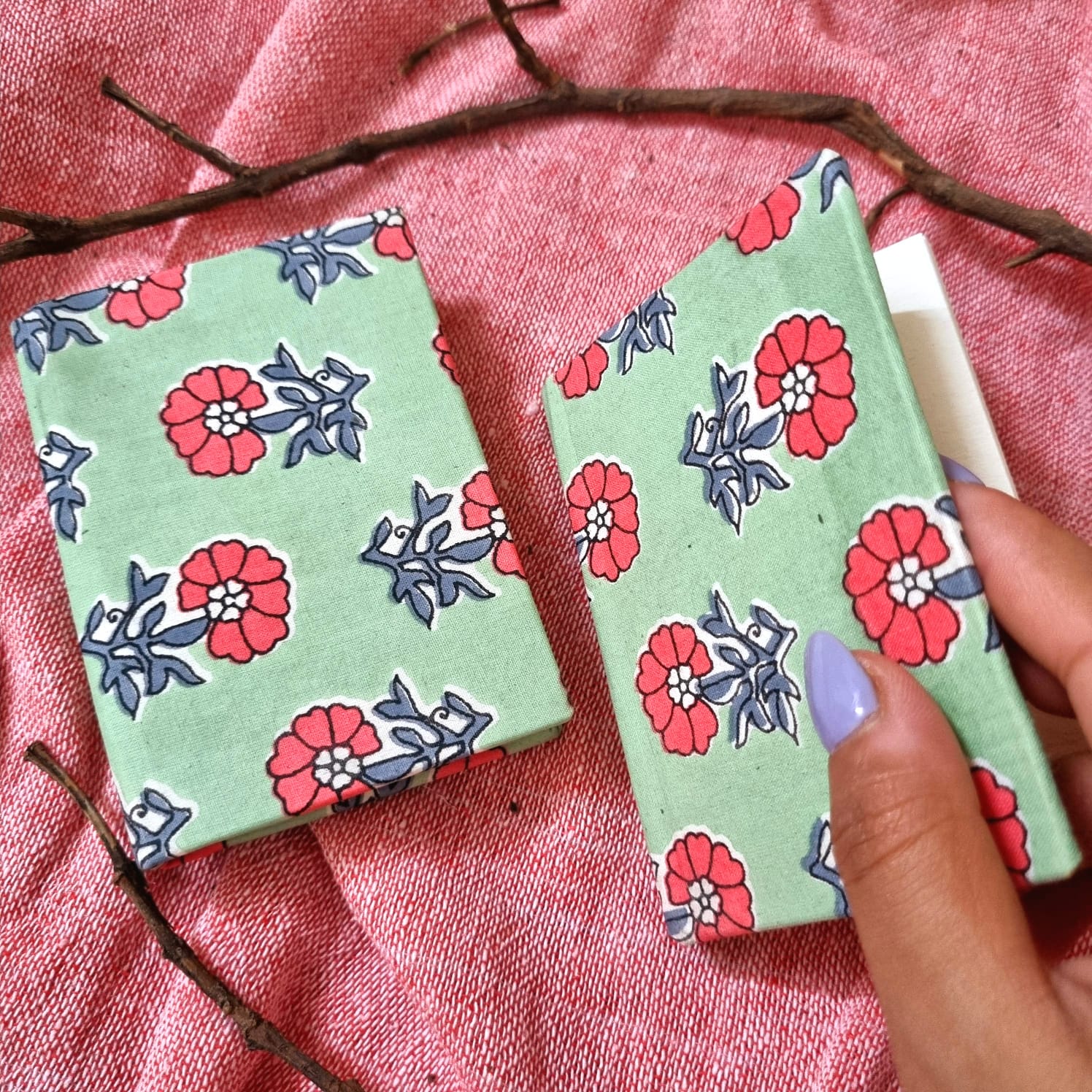 Flora - Upcycled Fabric - Pocket Diary | Verified Sustainable by Brown Living™