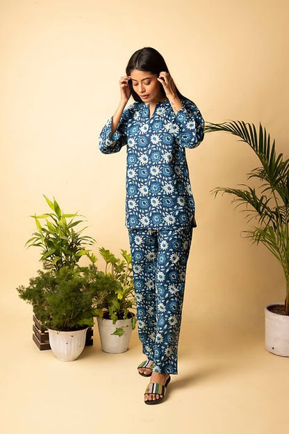 Floral Lounge Wear – Soft Cotton Comfort for Everyday Relaxing. – Womens Co - Ord Sets on Brown Living™. SKU: ANTIBS. Img 24.
