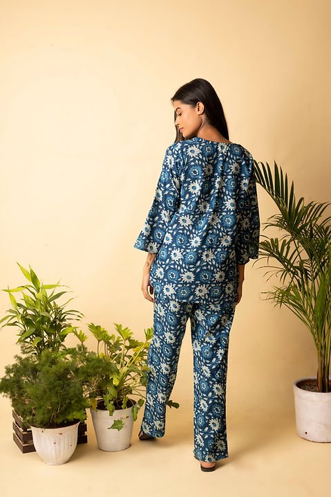 Floral Lounge Wear – Soft Cotton Comfort for Everyday Relaxing. – Womens Co - Ord Sets on Brown Living™. SKU: ANTIBS. Img 26.