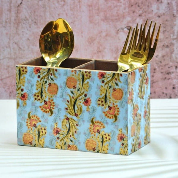 Floral Multicolor MDF Cutlery Holder | Verified Sustainable by Brown Living™