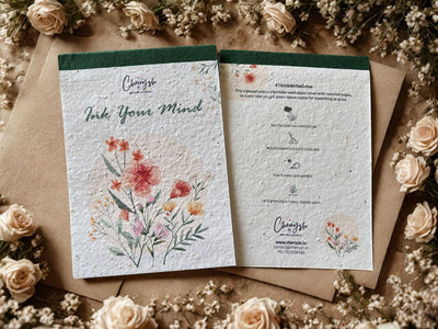 Floral Seed Infused Notepad Pack of 5 | Eco Friendly Plantable Notepad – Notebooks & Notepads on Brown Living™. SKU: NPD-FLR-2135. Img 2.