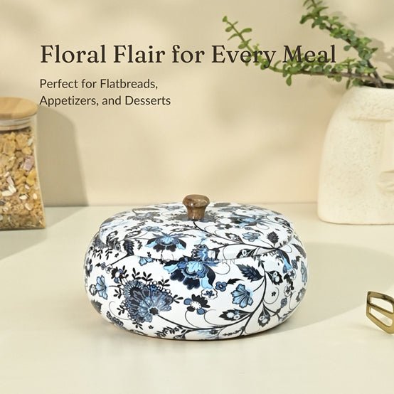 Floral Wooden Roti Box | Verified Sustainable by Brown Living™