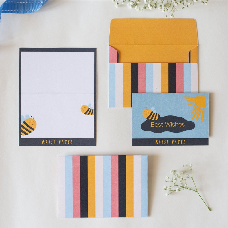 Foldable Gift Cards with Envelopes - Bee Yourself | Bright | 250 GSM Paper | Verified Sustainable by Brown Living™