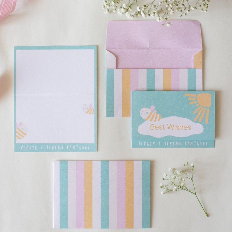 Foldable Gift Cards with Envelopes - Bee Yourself | Pastel | 250 GSM Paper | Verified Sustainable by Brown Living™