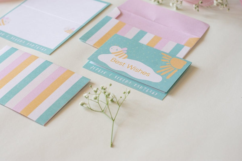 Foldable Gift Cards with Envelopes - Bee Yourself | Pastel | 250 GSM Paper | Verified Sustainable by Brown Living™