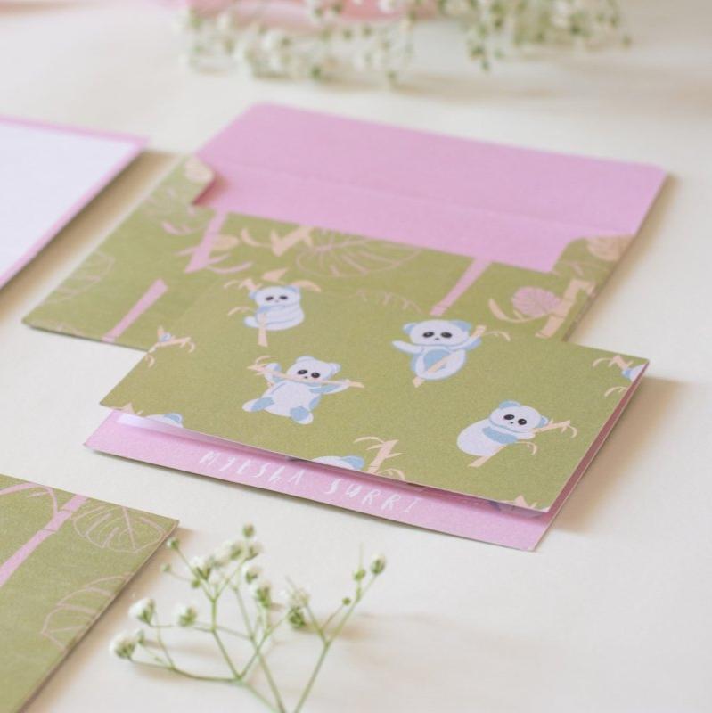 Foldable Gift Cards with Envelopes - K for Koala | Pastel | 250 GSM Paper | Verified Sustainable by Brown Living™