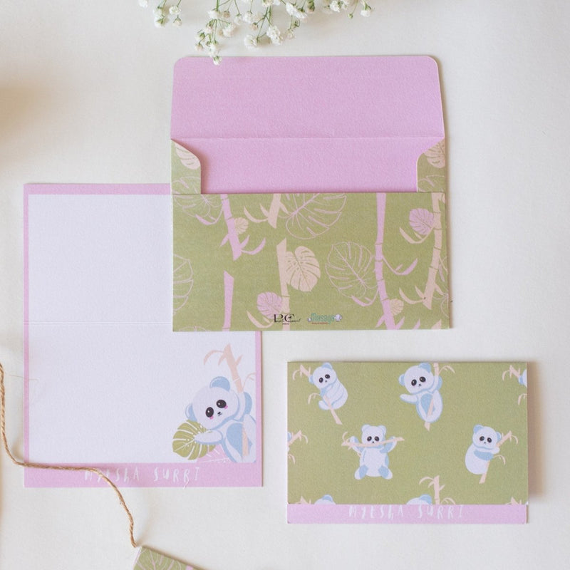 Foldable Gift Cards with Envelopes - K for Koala | Pastel | 250 GSM Paper | Verified Sustainable by Brown Living™