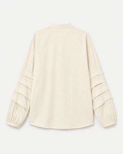 Foldline Sleeve Shirt – Modern Women's Shirt with Structured Sleeves – Womens Shirt on Brown Living™. SKU: ACB2026012. Img 2.