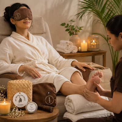 Foot Massage Kit | Relaxation & Foot Care Set – Foot Care on Brown Living™. SKU: KHFSK-01. Img 2.