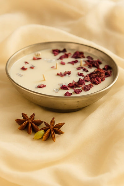 Fragrant Silver Urli Candle – Candles & Fragrances on Brown Living™. SKU: SN2558. Img 1.