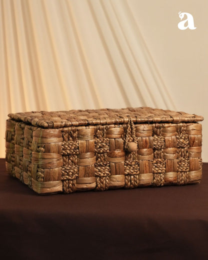 French Braided Box White | Handcrafted Woven Storage & Organizer – Baskets & Boxes on Brown Living™. SKU: 311SW. Img 3.