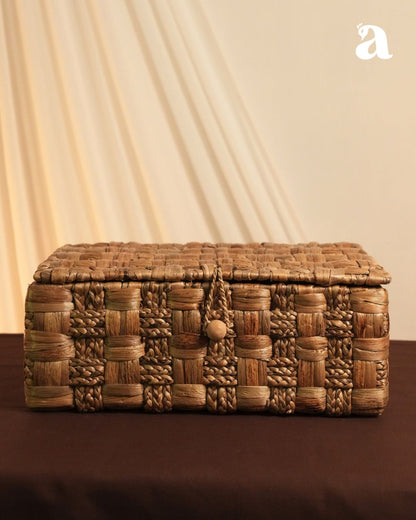 French Braided Box White | Handcrafted Woven Storage & Organizer – Baskets & Boxes on Brown Living™. SKU: 311SW. Img 1.