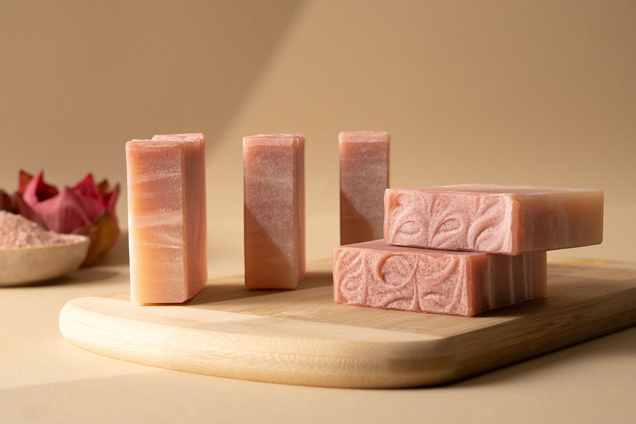 French Pink Clay Cold Process Soap for Gentle Skin Care – Soap on Brown Living™. SKU: ROC1015X. Img 2.
