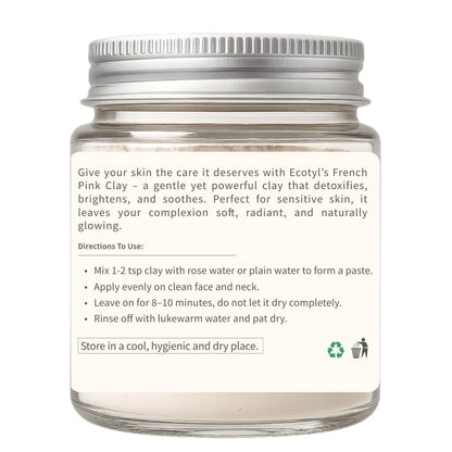 French Pink Clay | Gentle Detox Clay | Skin Brightening | 80g – Face Mask by Ecotyl available on Brown Living™. . SKU: ECOTYL00043. Img 7.