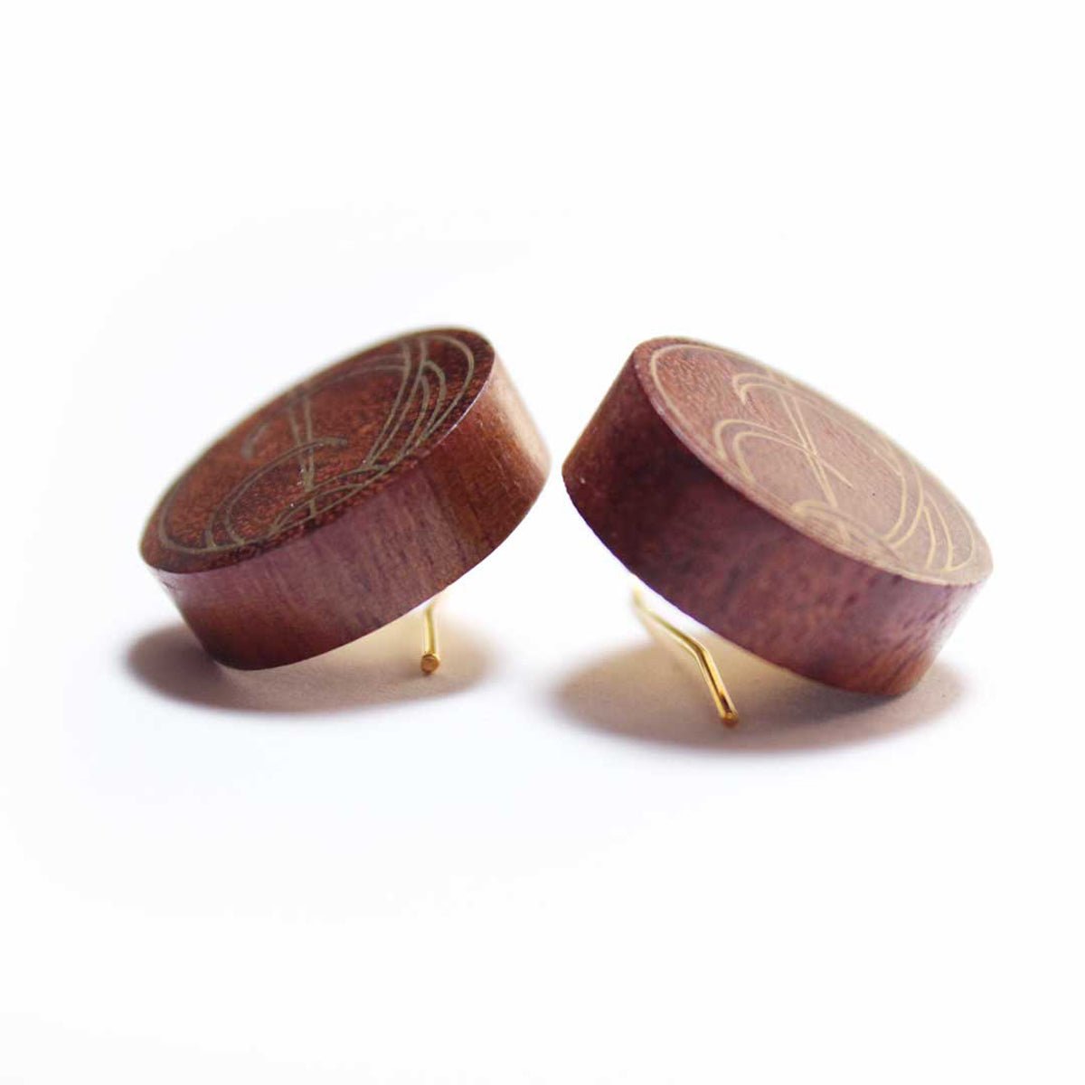 Frondes Taarkashi Wooden Earring - Brass Inlay Craft – Jewellery on Brown Living™. SKU: UATRWJ006. Img 4.