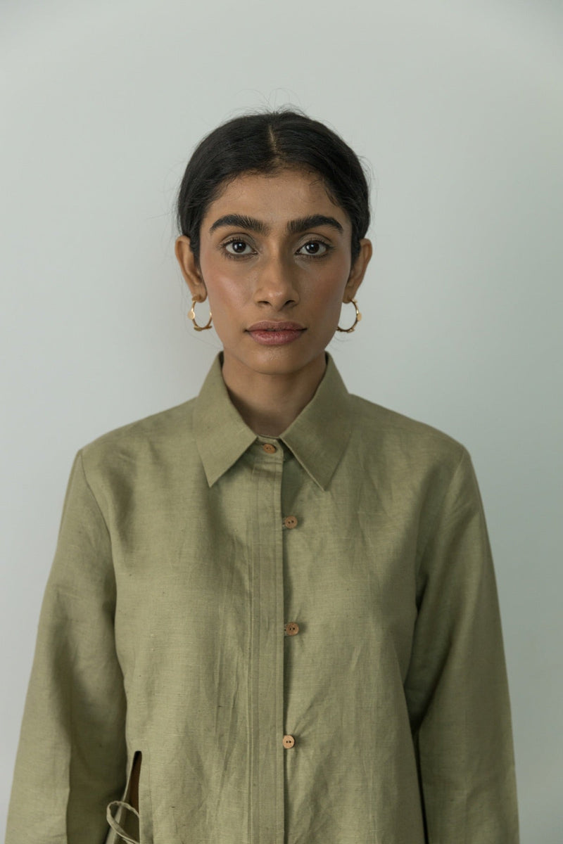 Front Slit Hemp Cotton Shirt | Verified Sustainable Womens Shirt on Brown Living™
