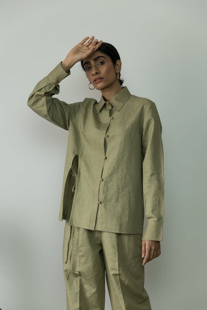 Front Slit Hemp Cotton Shirt | Verified Sustainable by Brown Living™