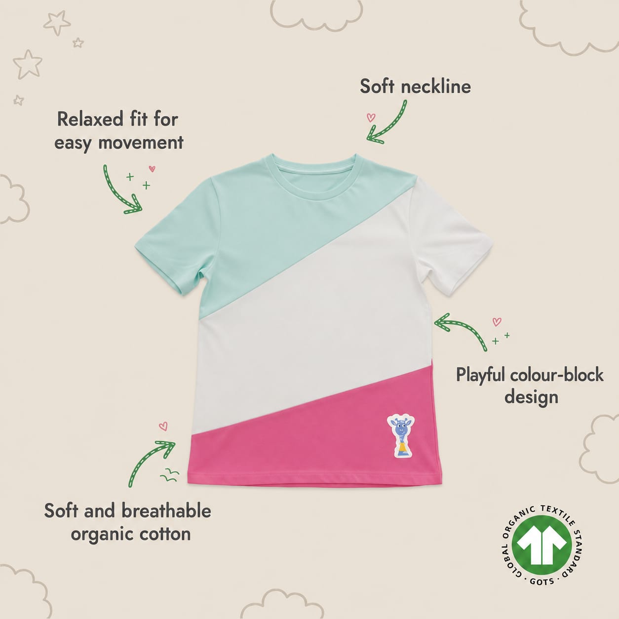 Frost Fizz Unisex Tee-100% Cotton, Free Dyes & Dermatologist Reviewed – Kids T-Shirts on Brown Living™. SKU: KT01B-2-4Y. Img 10.