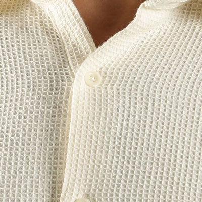 Frost Waffle Shirt – Textured Cotton Shirt for Men – Mens Shirt on Brown Living™. SKU: WH - WT - F - S. Img 2.