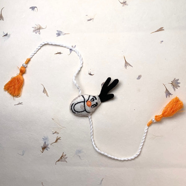 Frozen Fun: Reusable Olaf Shaped Eco - friendly Kids Rakhi with Keychain String | Verified Sustainable Rakhi on Brown Living™