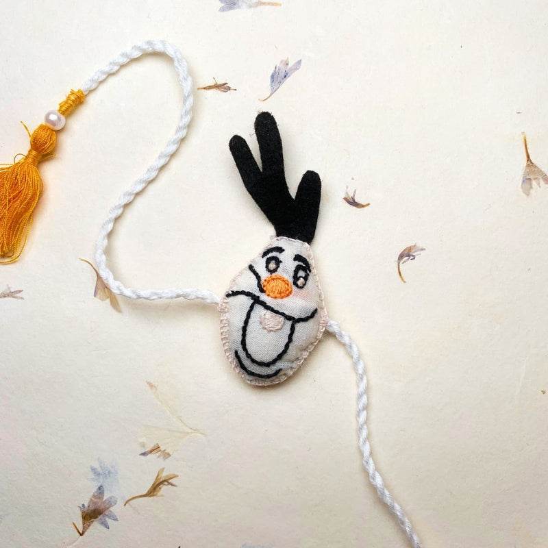 Frozen Fun: Reusable Olaf Shaped Eco - friendly Kids Rakhi with Keychain String | Verified Sustainable by Brown Living™