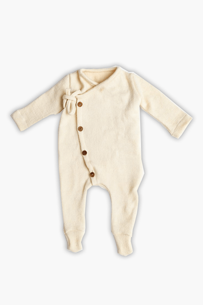 Full Onesie for Babies | Pure Wool Herbal Dyed Full Sleeved Tee – Kids Daywear Sets on Brown Living™. SKU: OIW03021. Img 5.