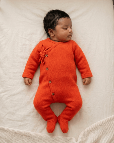 Full Onesie for Babies | Pure Wool Herbal Dyed Full Sleeved Tee – Kids Daywear Sets on Brown Living™. SKU: ONO03016. Img 2.