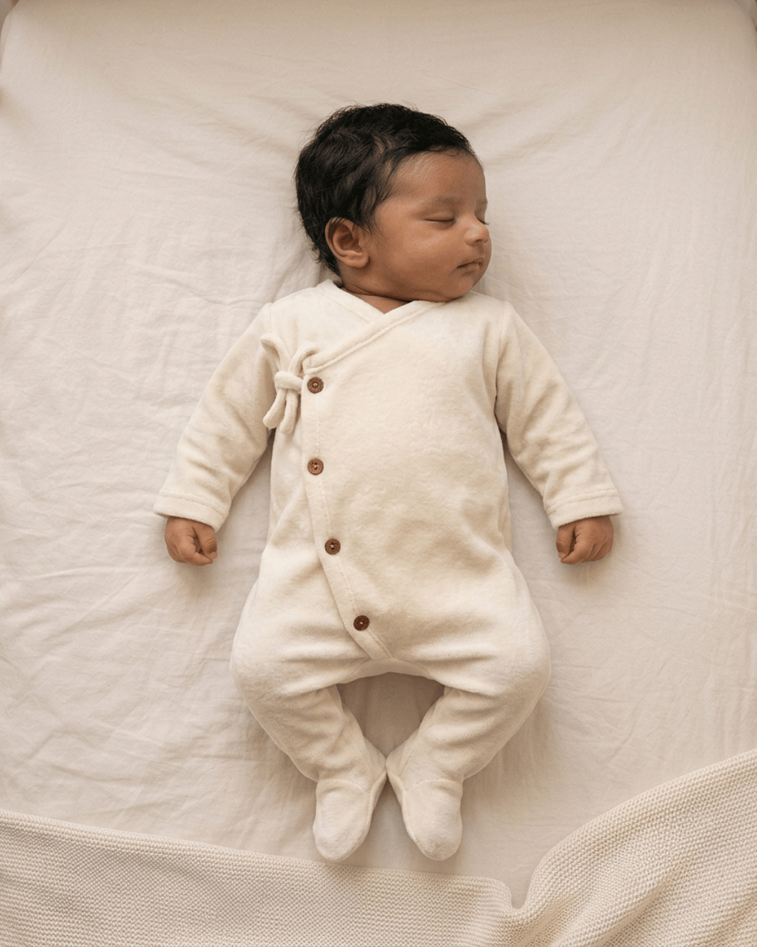 Full Onesie for Babies | Pure Wool Herbal Dyed Full Sleeved Tee – Kids Daywear Sets on Brown Living™. SKU: ONO03016. Img 3.