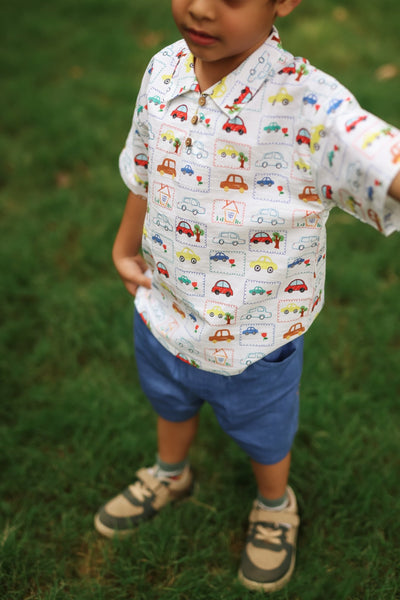 Gaadi Grid Boys Co - ord Set | Printed Comfortable Kids Outfit – Kids Daywear Sets on Brown Living™. SKU: GGB23M1. Img 4.