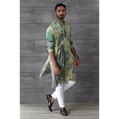 Gael Kurta | Minimal Cotton Kurta for Men | Everyday Ethnic Wear – Mens Ethnic Sets on Brown Living™. SKU: TMS0171-XS. Img 4.
