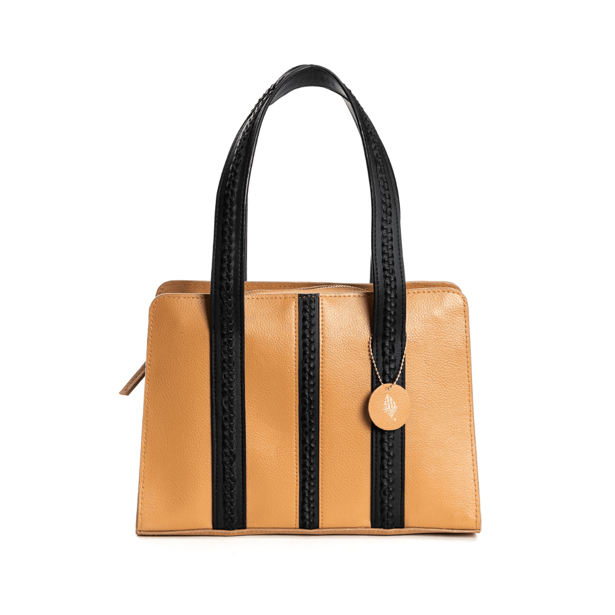 Gaia Vegan Leather Shoulder Bag (Black & Gold) – Shoulder Bags on Brown Living™. SKU: SGH-2003. Img 12.