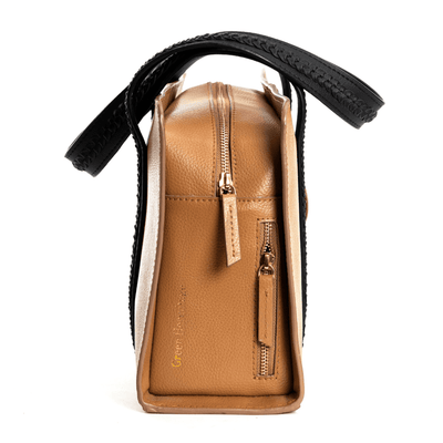 Gaia Vegan Leather Shoulder Bag (Black & Gold) – Shoulder Bags on Brown Living™. SKU: SGH-2003. Img 14.