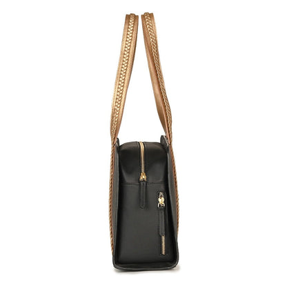 Gaia Vegan Leather Shoulder Bag (Black & Gold) – Shoulder Bags on Brown Living™. SKU: SGH2002_24BL2937. Img 11.
